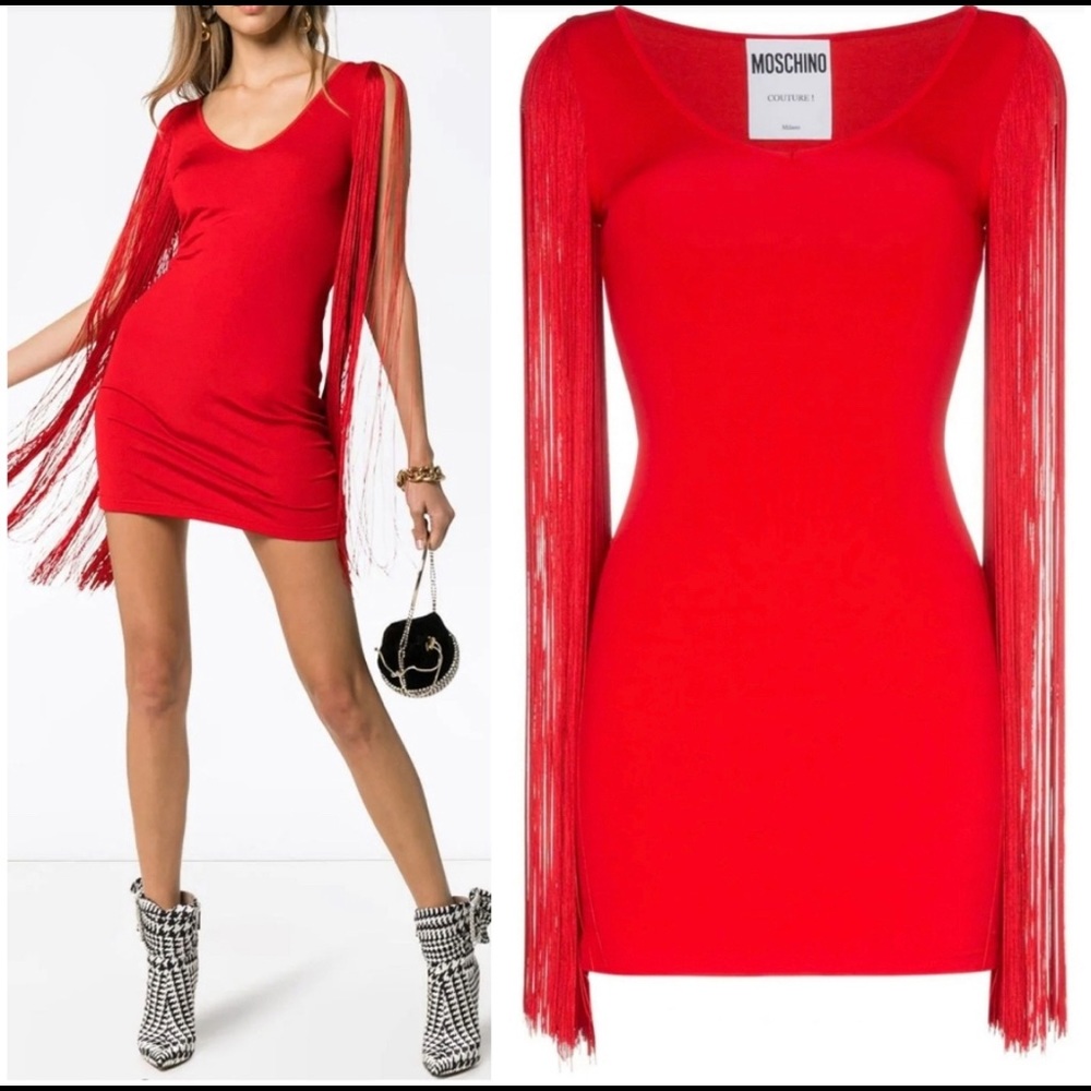 MOSCHINO Fringe sleeve dress